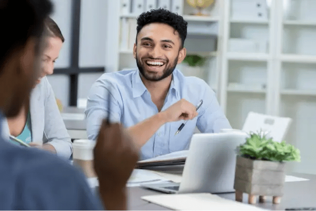 man laughing