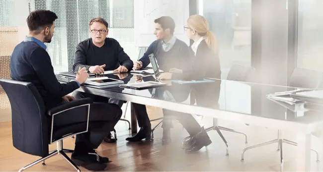 four person meeting